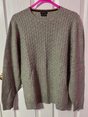 Massimo Dutti Gray Cable‑Knit Crewneck Sweater